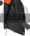 Women's Classic Side Lace Black Leather Vest | Gun Holder | Custom Handmade | Classic | Vintage