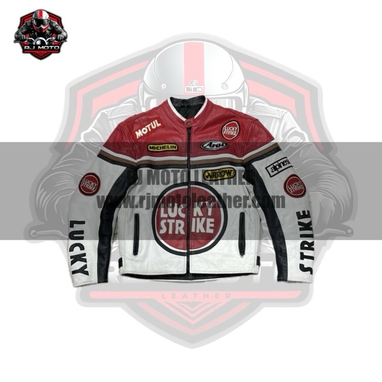 Lucky Strike Vintage Streetwear Motorbike Racing Leather Jacket - Lucky Strike Handmade Custom Motorcycle Vintage Jacket for Men & Women Copy