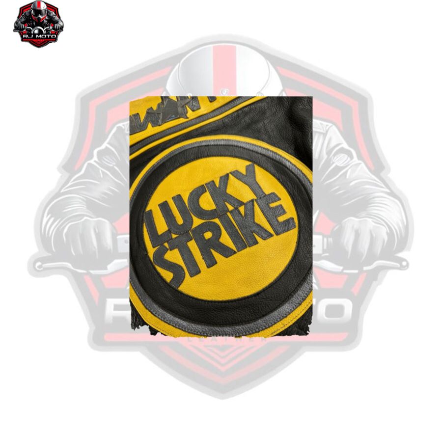 Lucky Strike Vintage Streetwear Motorbike Racing Leather Jacket