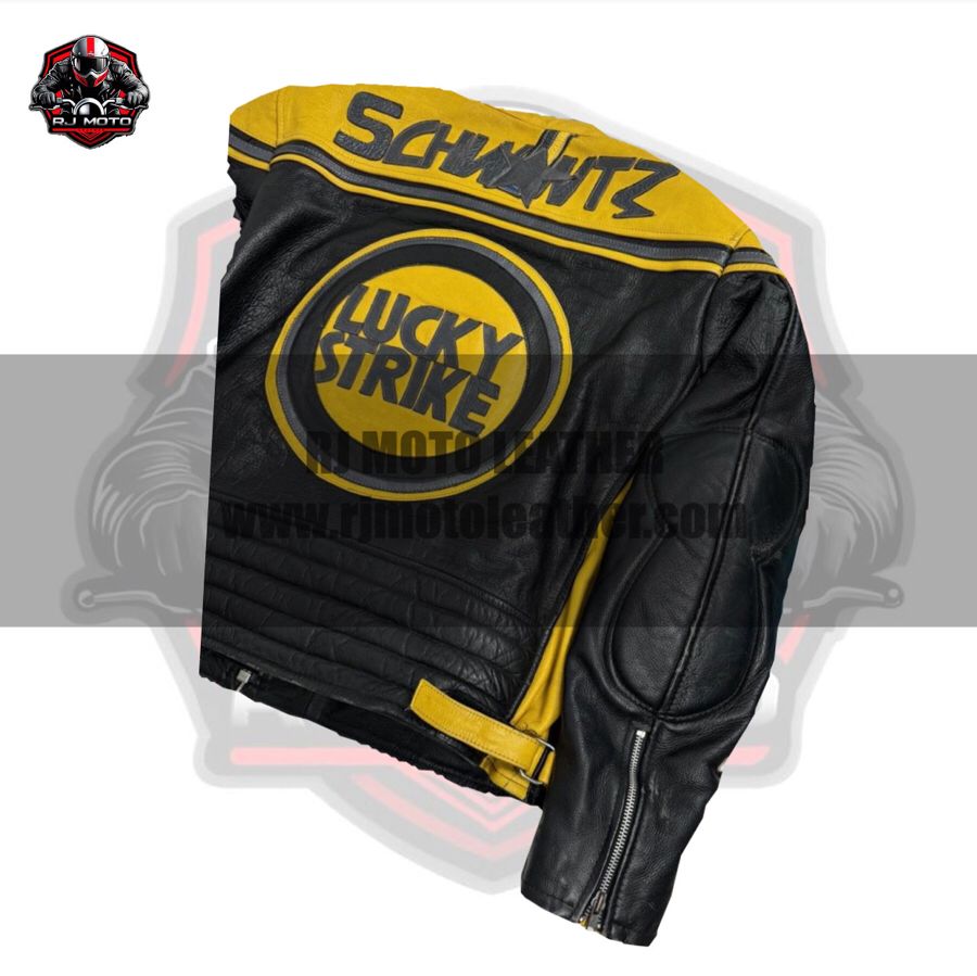 Lucky Strike Vintage Streetwear Motorbike Racing Leather Jacket