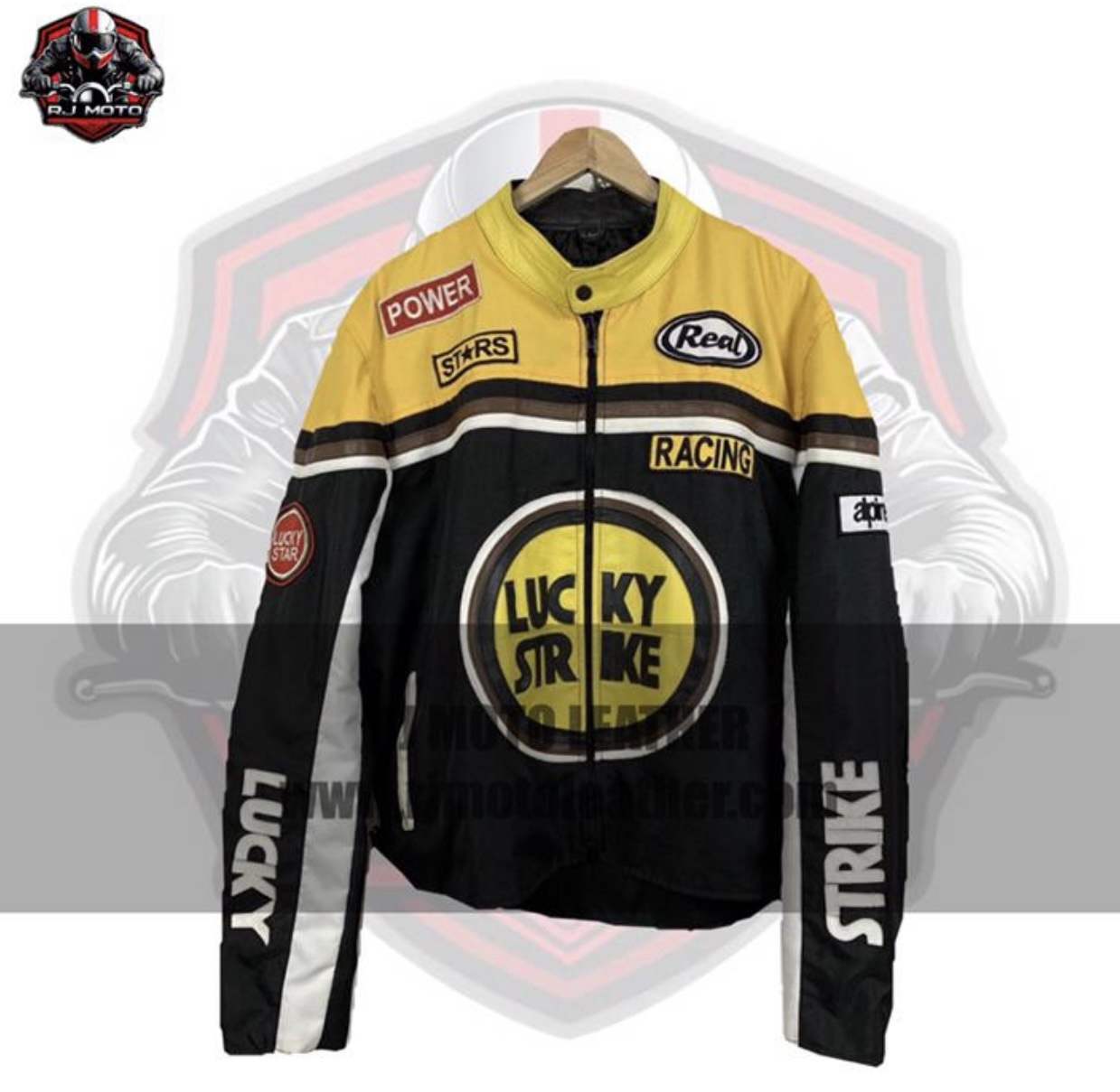 Lucky Strike Vintage Streetwear Motorbike Racing Leather Jacket