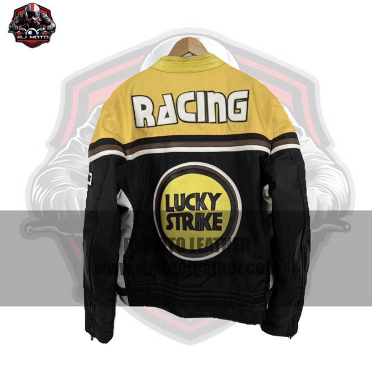 Lucky Strike Vintage Streetwear Motorbike Racing Leather Jacket
