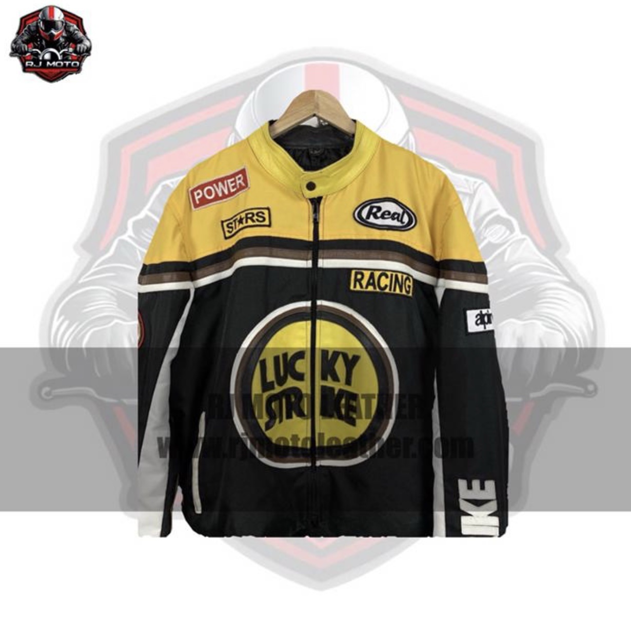 Lucky Strike Vintage Streetwear Motorbike Racing Leather Jacket
