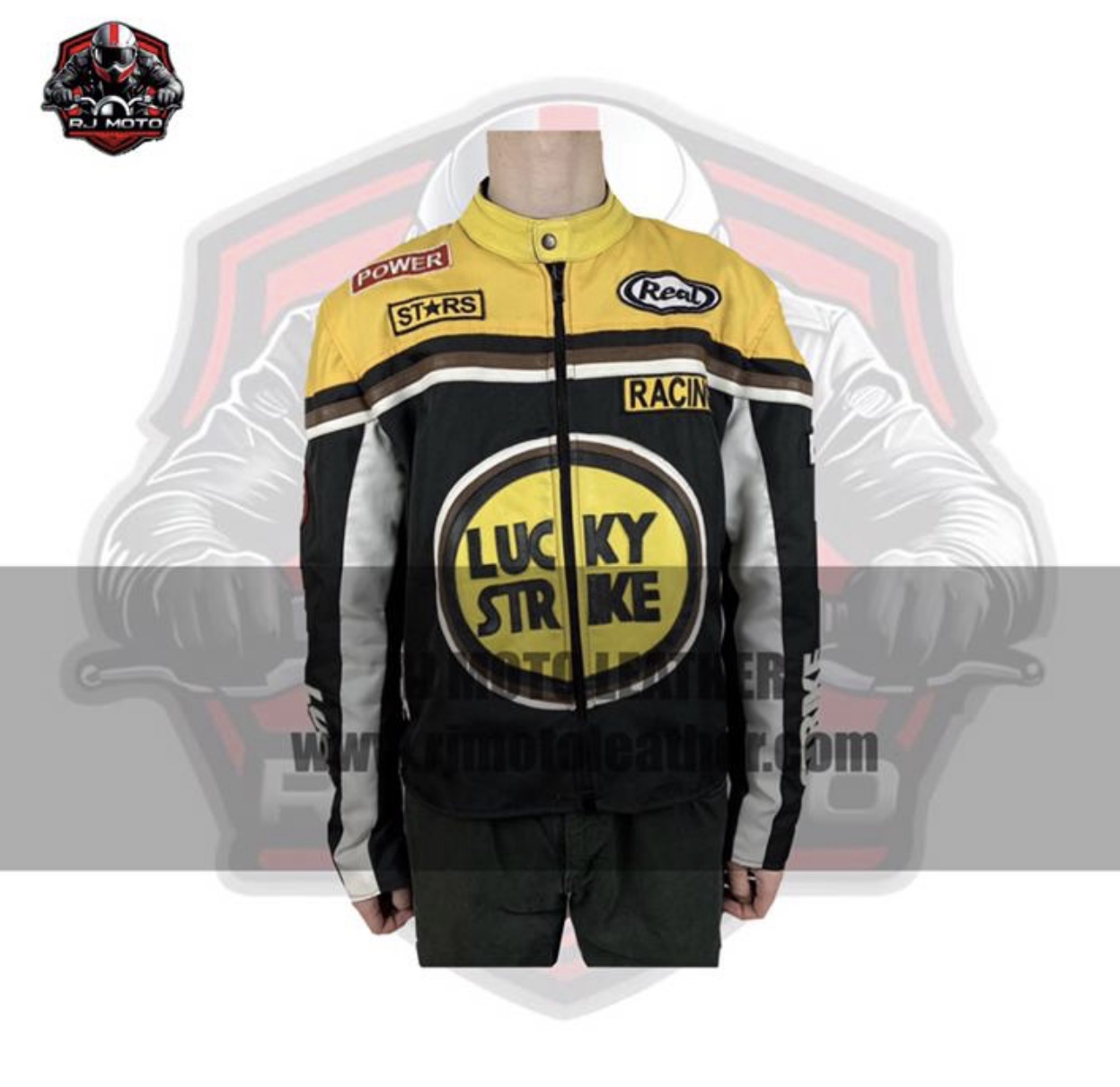 Lucky Strike Vintage Streetwear Motorbike Racing Leather Jacket