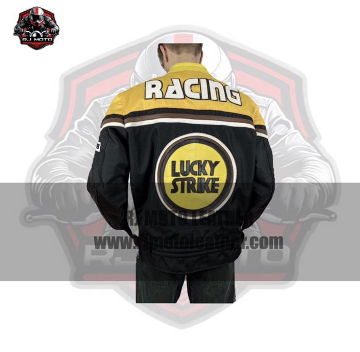 Lucky Strike Vintage Streetwear Motorbike Racing Leather Jacket