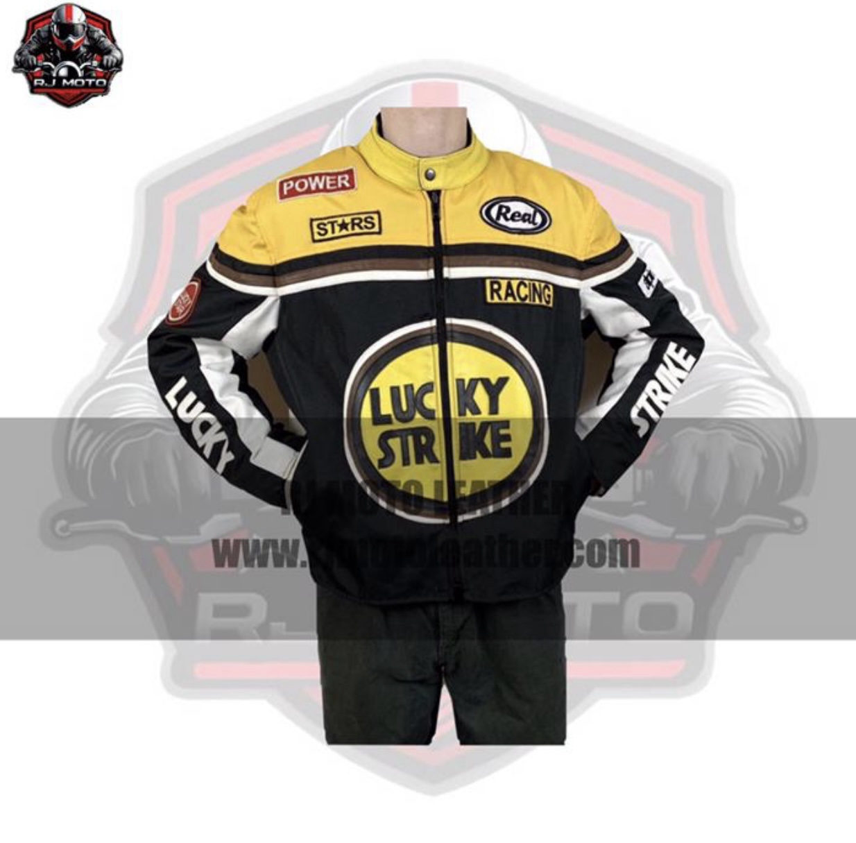 Lucky Strike Vintage Streetwear Motorbike Racing Leather Jacket