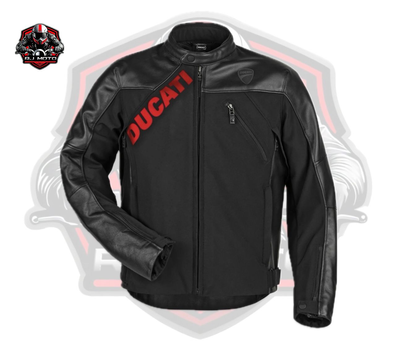 Ducati C1 Leather & Fabric Motorcycle Jacket - CE Approved Protection - Exclusive New Model