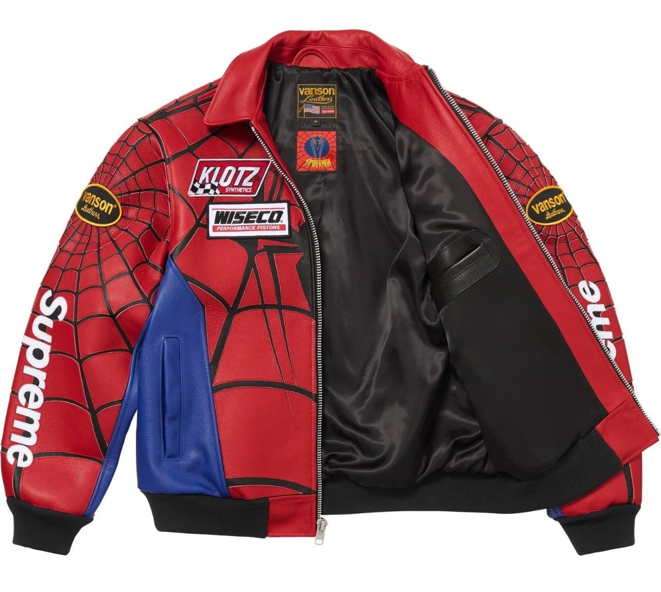 screenshot-10 Supreme X Vanson Leathers Spider-Man Jacket | Red and Black