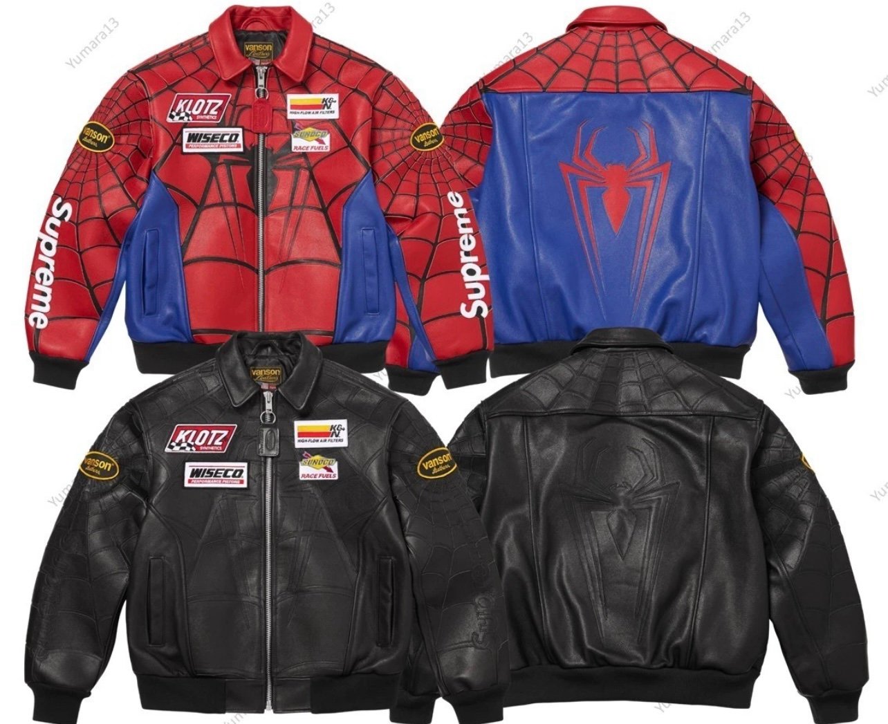 screenshot-17 Supreme X Vanson Leathers Spider-Man Jacket | Red and Black